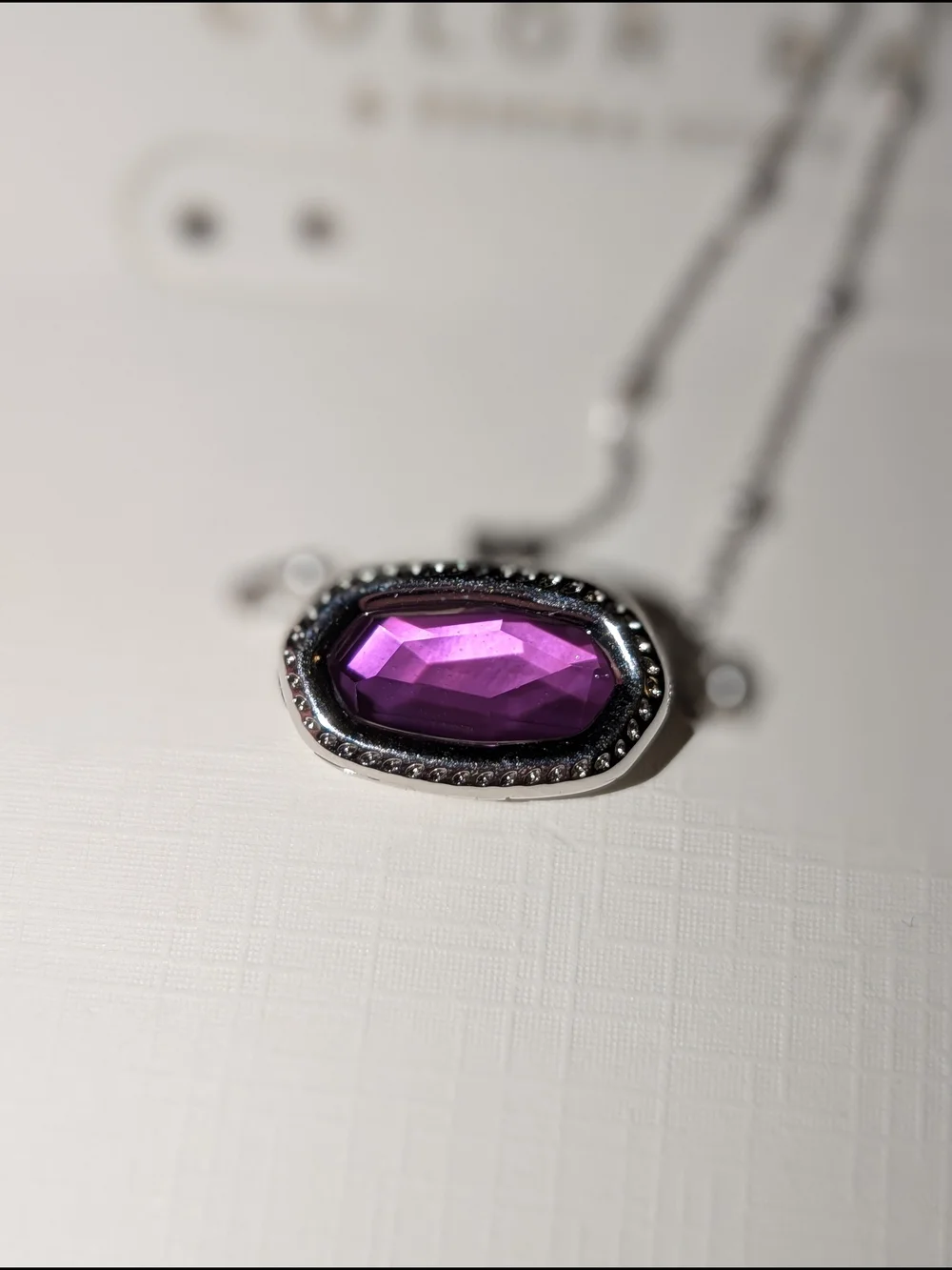 Kendra Scott Color Bar Silver Locket Necklace with Stones